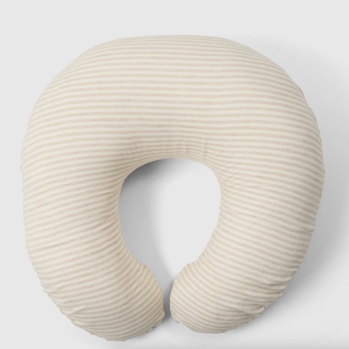 Sable Bebe Linen Nursing Pillow - Natural Striped